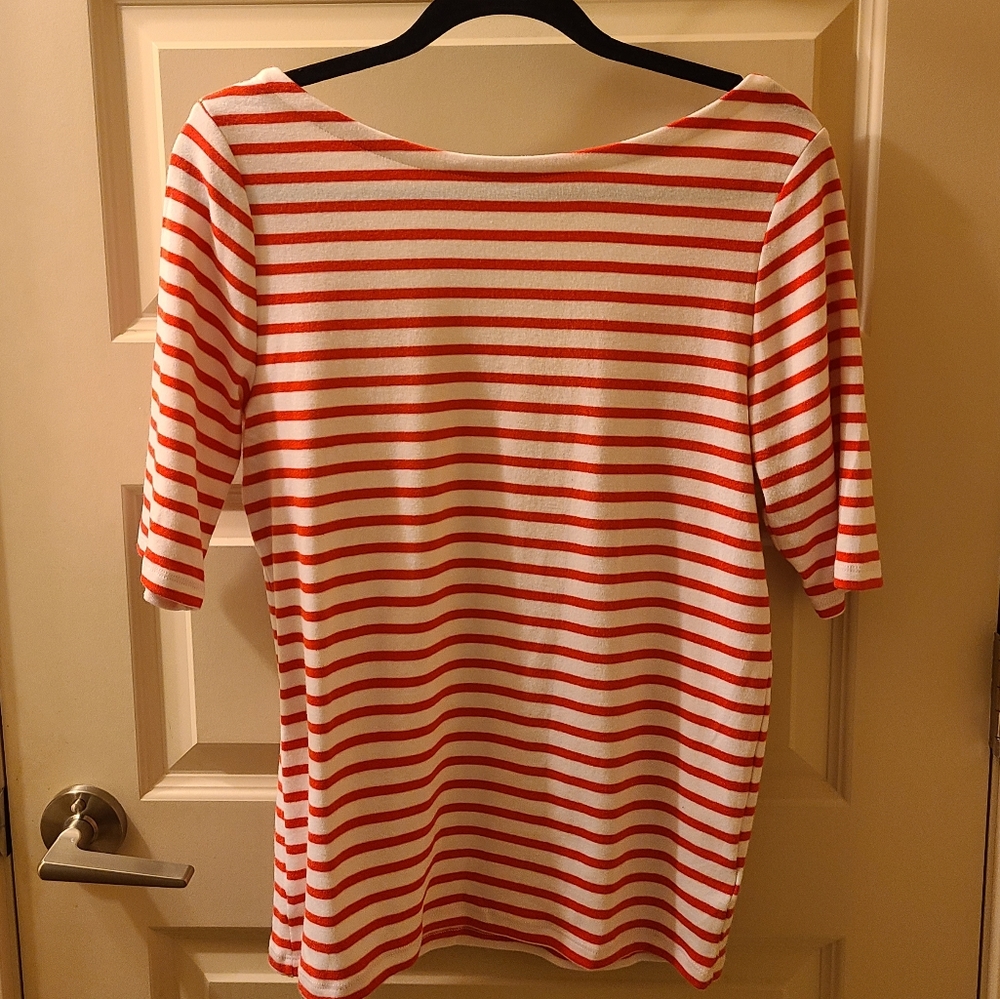 Gap Red and White Striped 3/4 Shirt